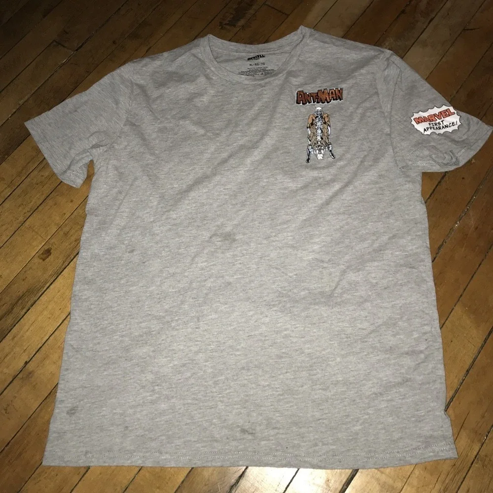 Marvel‎ Comics Ant-Man XL Gray Graphic T-Shirt Embroidery